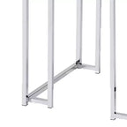Tavolino con Lato Quadrato da 19" | Piano in Legno di Quercia Naturale e Gambe in Metallo Cromato, Nessun Assemblaggio