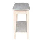 Tavolino ovale in parawood massello | Legno duro non rifinito, 1 cassetto, 117 cm L