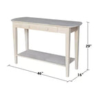 Tavolino ovale in parawood massello | Legno duro non rifinito, 1 cassetto, 117 cm L