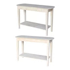 Tavolino ovale in parawood massello | Legno duro non rifinito, 1 cassetto, 117 cm L