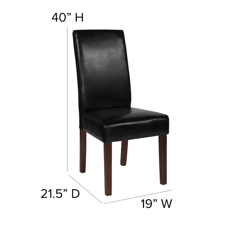 Set di 4 sedie da pranzo Parsons di metà secolo | Ecopelle, telaio in legno massello, 136 kg