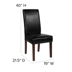 Set di 4 sedie da pranzo Parsons di metà secolo | Ecopelle, telaio in legno massello, 136 kg