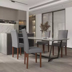 Set di 4 sedie da pranzo Parsons di metà secolo | Ecopelle, telaio in legno massello, 136 kg