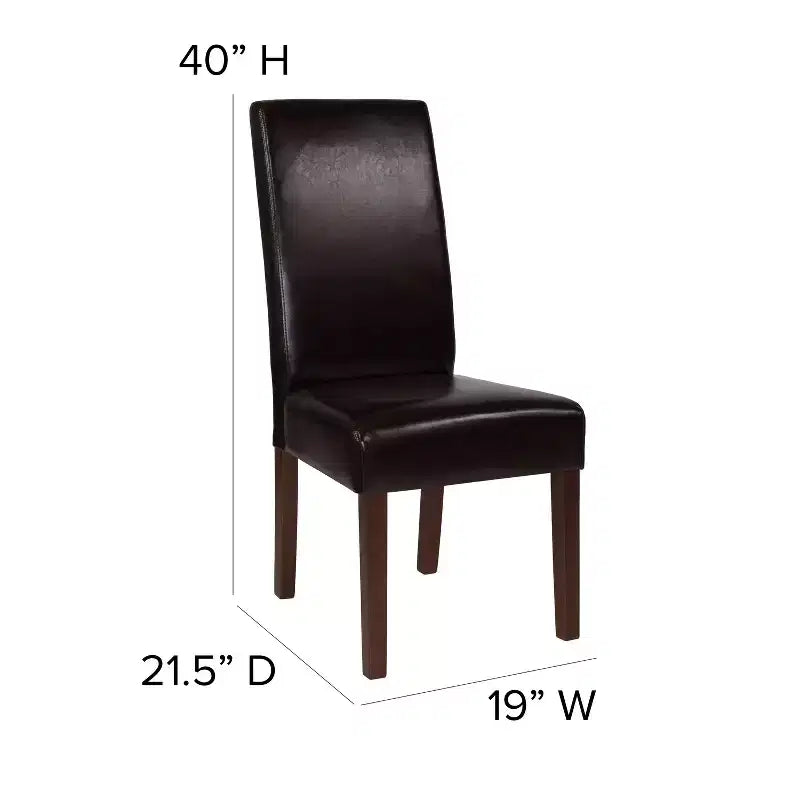 Set di 4 sedie da pranzo Parsons di metà secolo | Ecopelle, telaio in legno massello, 136 kg