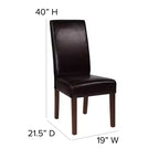 Set di 4 sedie da pranzo Parsons di metà secolo | Ecopelle, telaio in legno massello, 136 kg