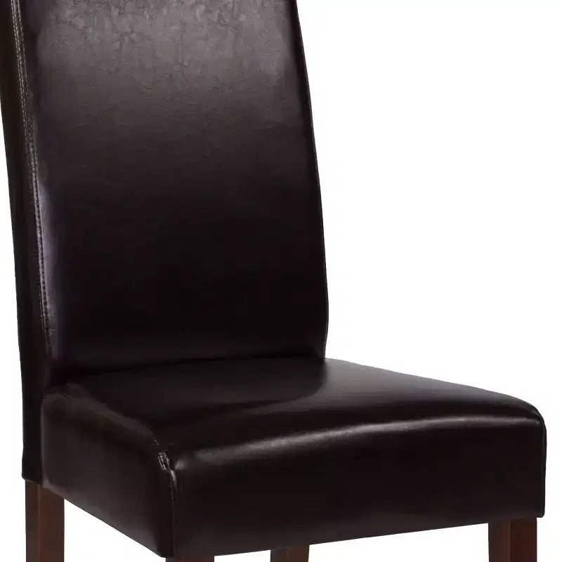 Set di 4 sedie da pranzo Parsons di metà secolo | Ecopelle, telaio in legno massello, 136 kg