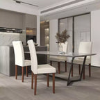 Set di 4 sedie da pranzo Parsons di metà secolo | Ecopelle, telaio in legno massello, 136 kg