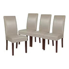 Set di 4 sedie da pranzo Parsons di metà secolo | Ecopelle, telaio in legno massello, 136 kg