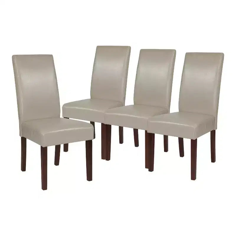 Set di 4 sedie da pranzo Parsons di metà secolo | Ecopelle, telaio in legno massello, 136 kg