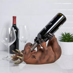 Portabottiglie da vino in poliresina Alce Malizioso, portabottiglie giocoso, portabottiglie a forma di animale, regalo per l'arredamento della cucina, contiene 1 bottiglia di vino standard, set da 1
