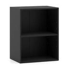 Libreria a 2 cubi con ripiano regolabile | Scaffale aperto a 2 livelli, nero