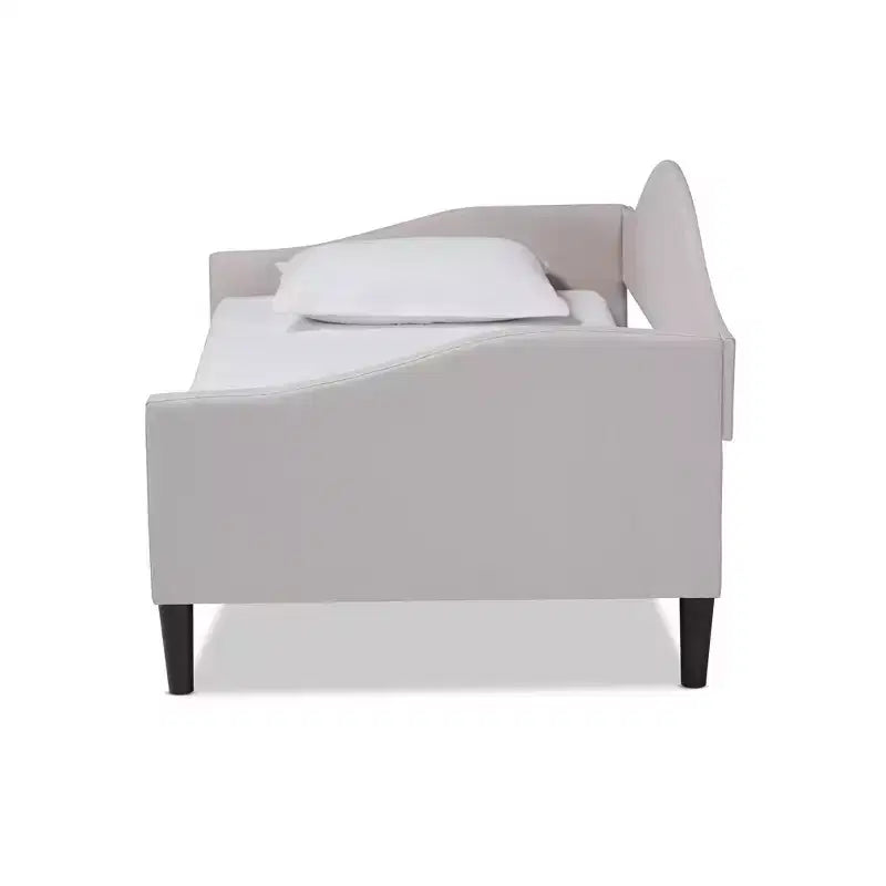 Divano letto singolo imbottito e in legno | Telaio in MDF e legno di caucciù, non è necessaria la rete a molle