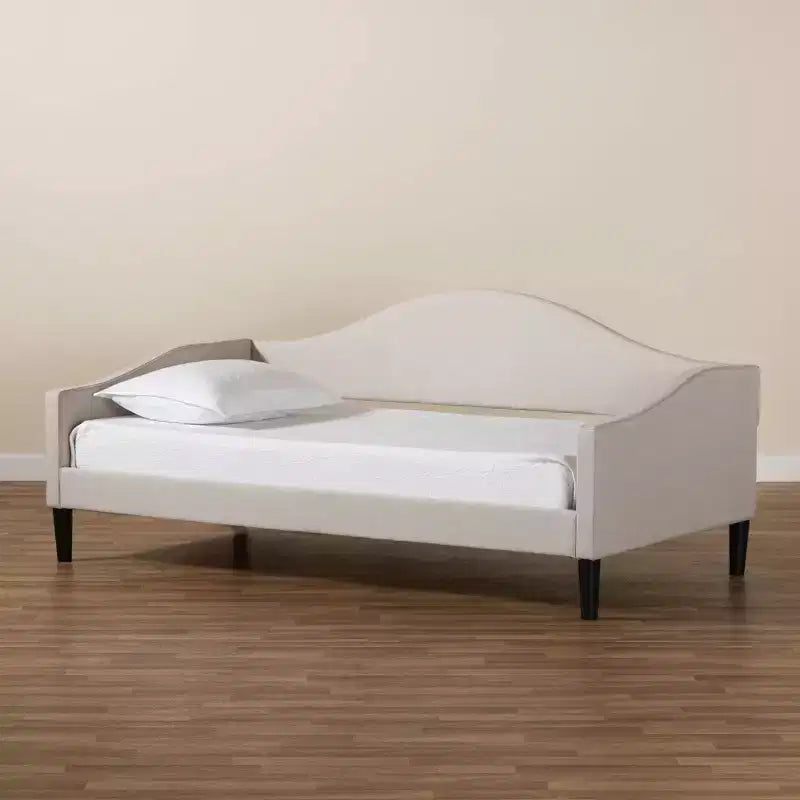 Divano letto singolo imbottito e in legno | Telaio in MDF e legno di caucciù, non è necessaria la rete a molle
